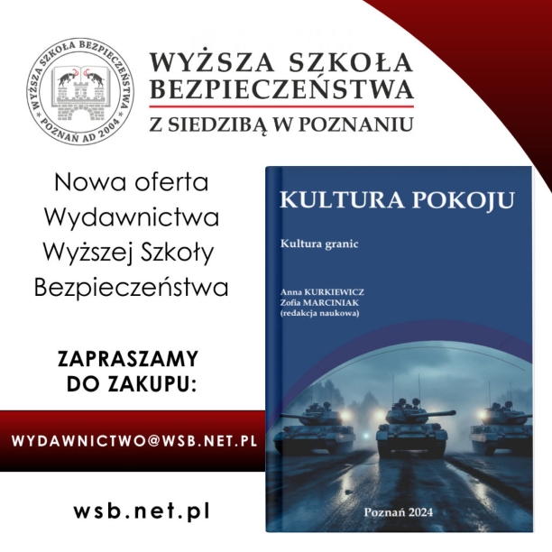 Oferta Wydawnictwa WSB - Lipiec 2024: Kultura pokoju. Kultura Granic